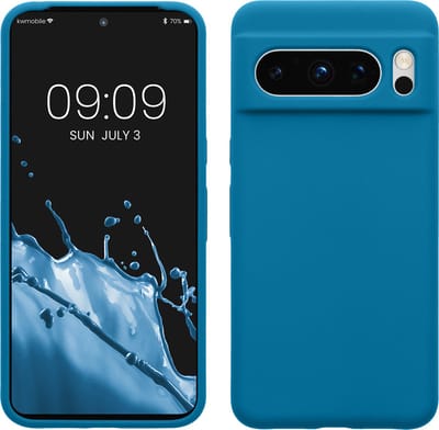 kwmobile telefoonhoesje geschikt voor Google Pixel 8 Pro - Hoesje met siliconen coating - Smartphone case in Caribisch blauw