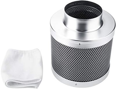Allecto - Koolzuurfilter Geurfilter - Actieve Koolstoffilter - 350 m3/h - Ø 100 mm - Ontgeuringscapaciteit 99,9% - Geschikt voor Kweekhuizen - Idea..