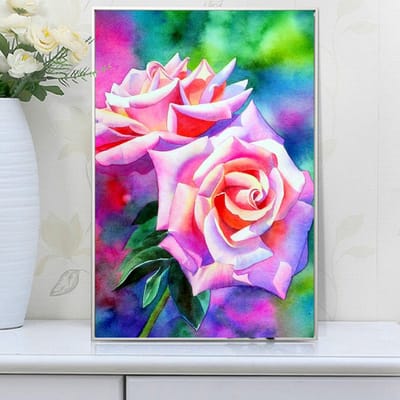 Diamant borduurwerk bloem diamant schilderij met ronde stenen plant home decor strass foto's 20X30CM purple