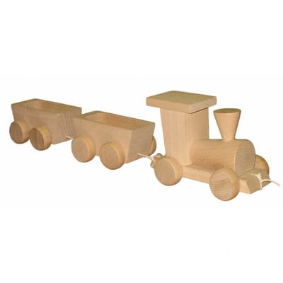 Miva houten trekfiguur trein - educatief speelgoed multicolor.