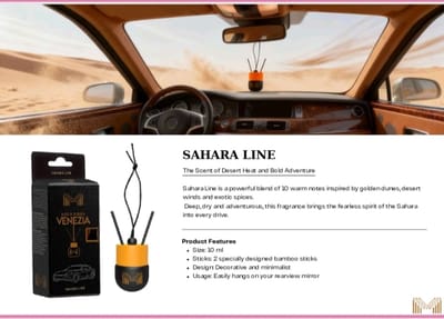 Maxxima Venezia autoparfum sahara line - 10 ml - luxe autoverfrisser met bamboestokjes - desert heat & exotic spices