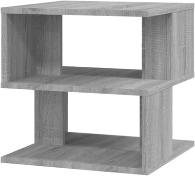 Bijzettafel - Woonkamertafel - Opbergen - Glad oppervlak - 40x40x40 cm - Grijs Sonoma Eiken