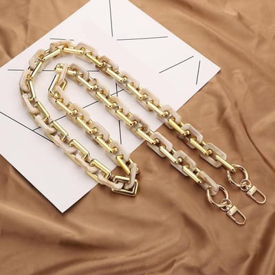 Acryl Zakketting - Kettingriem Schouderband - Tas Accessorize - Lichtgewicht Materiaal - 100 cm - Beige