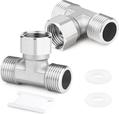 T-stuk Adapter 3/4" BSP Mannen & Vrouwelijke Connector in Roestvrij Staal 304 - 3-Weg Wartelmoer voor Water en Lucht