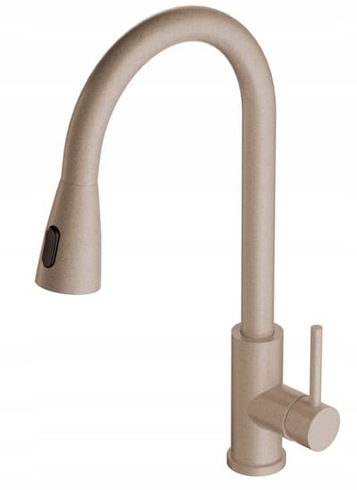 Alveus Primrose Keukenkraan Beige - Uittrekbare Spuit & 360° Draaibaar