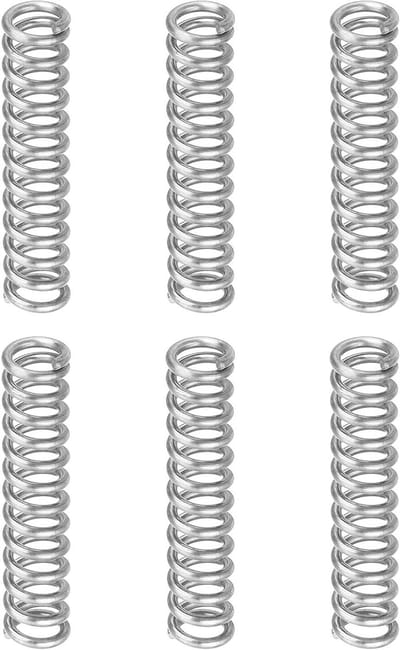 Drukveren Set - Kleine veren - Reparaties in huis - Roestvrij staal 304 - 6 stuks 15x80mm - Zilverkleurig