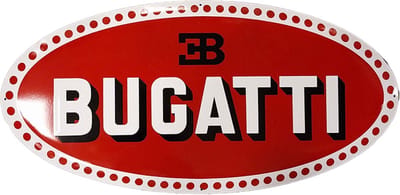 Bugatti Logo Emaille Bord - 100 x 50cm