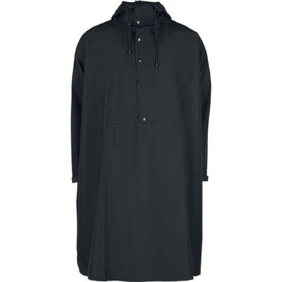 R.E.D. Rock-Engineered Design Zwarte regenjas met capuchon en trekkoord - Unisex - Standard