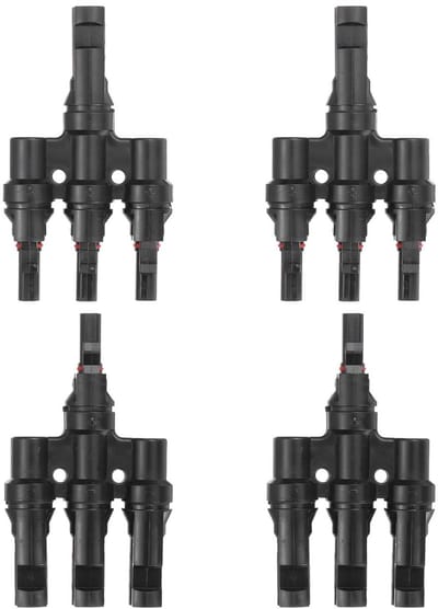 Zonnepaneel Connectoren - T-stekkers - Energie Verbinding - Waterdicht IP67 - 1000V DC - Zwart