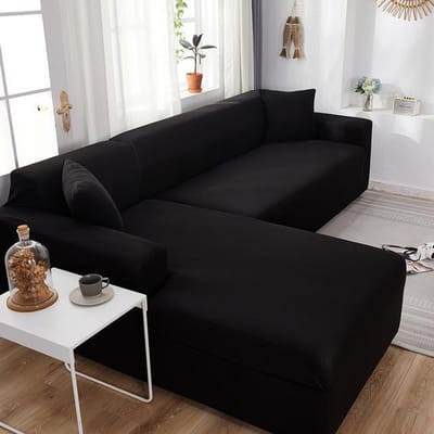 Spandex Elastisch Effen Kleur Hoes Bank Spandex Elastisch Stofdicht Bankhoezen Hoeslakens Voor Woonkamer 1 /2 /3 /4 Zits Set 1Pillowcase 45x45cm