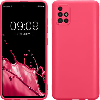 kwmobile telefoonhoesje geschikt voor Samsung Galaxy A51 - Hoesje voor smartphone - Precisie camera uitsnede - In neon roze