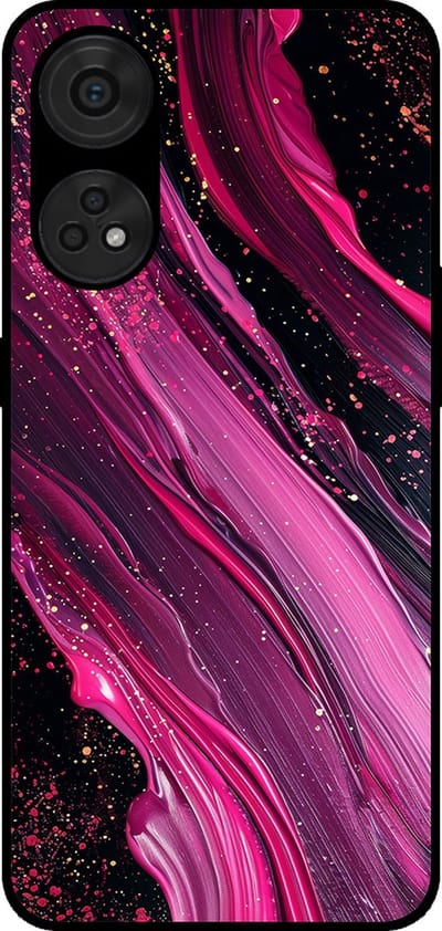 Smartphonica Telefoonhoesje Geschikt voor Oppo Reno8T 4G met marmer opdruk - TPU backcover case marble design - Paars Roze geschikt voor Oppo Reno8T 4G