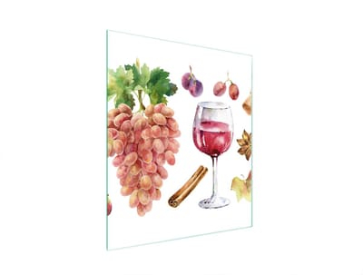 TMK ArtDeko - Snijplank - Glas - Wijnmotief - 45x52 cm