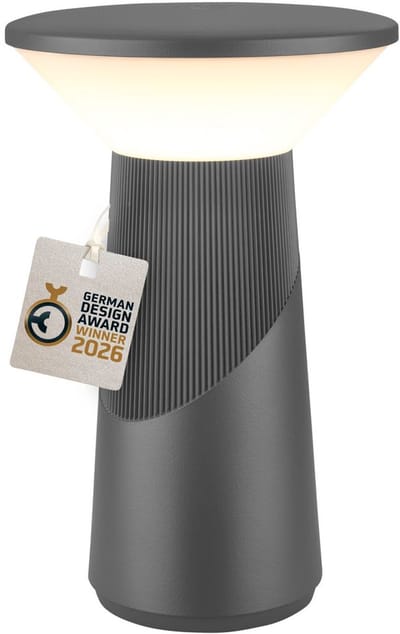 B.K.Licht Pilia - Oplaadbare Tafellamp - snoerloze lamp - dimbaar - met batterij - usb-c - Ø15 x 24cm - zwart