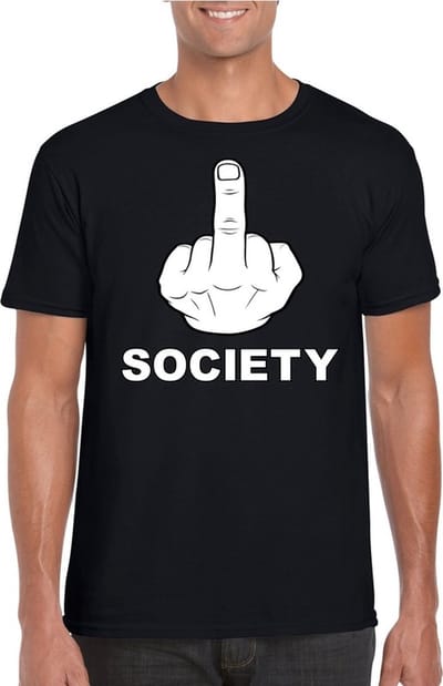Fuck society t-shirt zwart - heren - katoen S