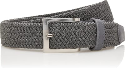 Finnacle - Elastische broekriem Stretch riem Vlecht riem Gevlochten riem Elastiek riem - unisex - geschikt voor zowel mannen als vrouwen - Kleur Grijs
