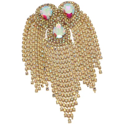 Strass Kwast Schouder Epaulet Decoratieve Schouderbord Badge DIY Exquise Kwast Epaulet voor Feest Goudkleurig goud