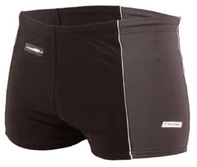 Zwemboxer Tiret Grey met pocket en rits - Maat S - Zwemboxer Heren Grijs - Stanteks