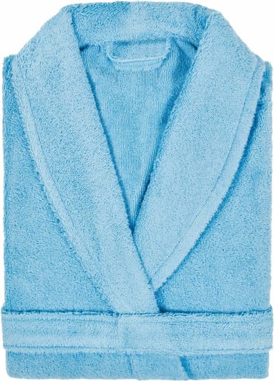 Badjas Badstof Uni Pure Royal met Shawlkraag Licht Blauw Maat S - 1 stuks