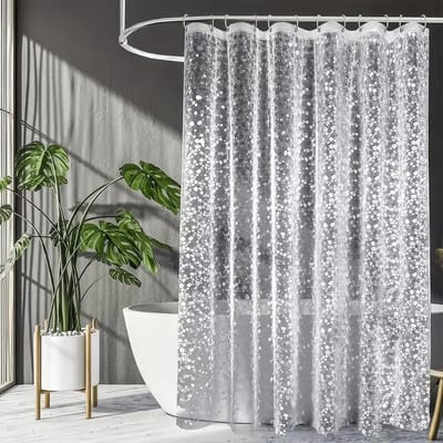 Douchegordijnen Schimmelwerende Met Kiezelpatroon, Waterdichte PEVA Plastic Douchegordijn, Badkamer Gordijnen Doorzichtige voor Badkuip, Badkamer, Douchebad