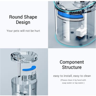 Kattenwaterfontein Hond Waterdispenser 1.8L Superstil Automatische Drinkfontein voor Huisdieren Transparant US plug