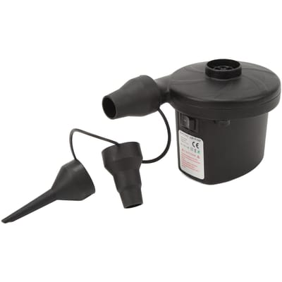 Pompe à air électrique 3 embouts Pompe gonfleur dégonfleur portable pour bouée de piscine gonflable 100V‑240V AC 12V DC black