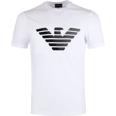 Emporio Armani Adelaarslogo Print Ronde Hals Korte Mouw T-shirt Heren Tops Wit 3H1TD0-1J30Z-0100 XXL white