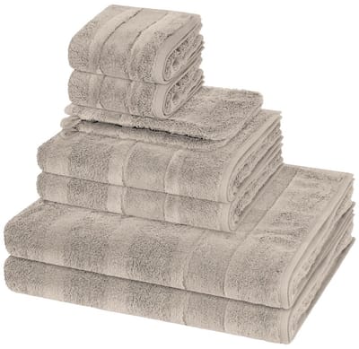 Cawö Sonstiges 2 X washandjes 2 X gasten- 2 X douche- 2 X handdoek - in set 8 pack Noblesse