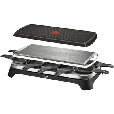 Tefal Inox & Design RE45A8 - Gourmetset - 3-in-1 - RVS - Geschikt voor Raclette en Grillen - 10 Personen