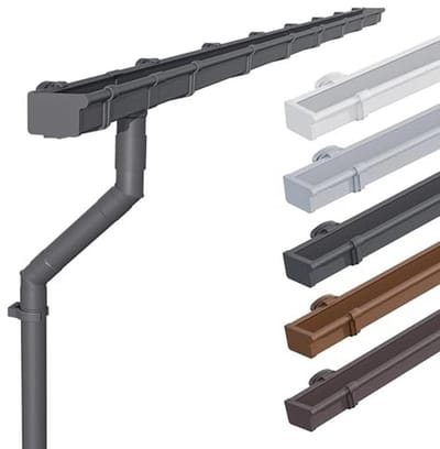 Dakgootset voor Tuinhuis - 68mm Bakgoot 3m Antraciet PVC voor Lessenaarsdak