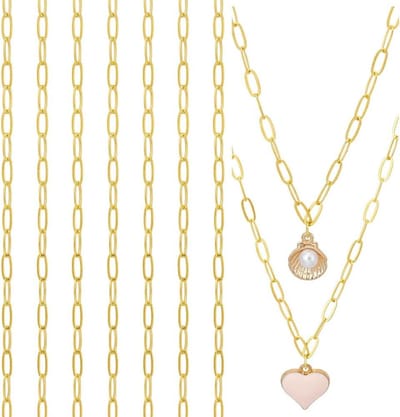 Dailygoods- Paperclip Ketting 25 Stuks - Gouden Sieraden Ketting - Messing Ketting - DIY Ketting Accessoires - 45 cm Lang - Duurzaam Materiaal - Sieradenketting