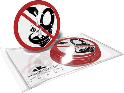 Ronde Stickers: Gooi Niets in het Toilet - Voorkom Verstopping