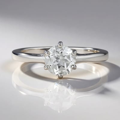 Cavill - Zilveren Ring met 0,926 ct Witte Topaas Rond - 925 Sterling Zilver - Minimalistisch Elegant Design - Maat 17 - Nigeriaanse Edelsteen