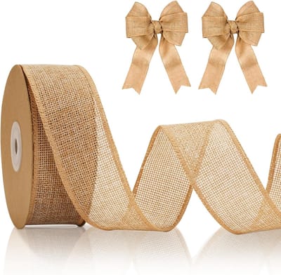 4 cm jute lint met draad vintage: cadeaulint voor strikken 10 m lint voor het knutselen natuurlijke jute decoratielint voor krans cadeau-bruin