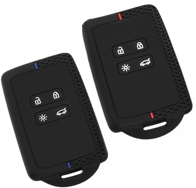 Dailygoods- Autosleutelhoesjes - Zachte Siliconen - Waterdicht - Valbescherming - 2 Stuks - Compatibel met Renault - Sleutelhanger