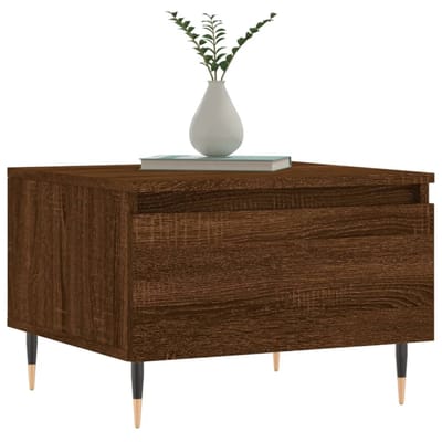 vidaXL - Salontafels - 2 - st - 50x46x35 - cm - bewerkt - hout - bruin - eikenkleur