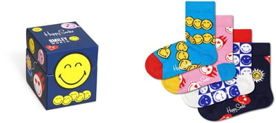 Happy Socks XKSMY09-6500 Kids SmileyWorld 4-Pack 7-9Y