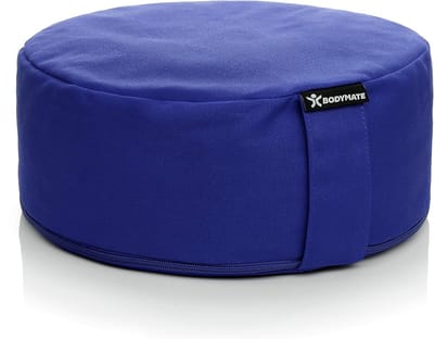 Yogakussen Rond - Meditatiekussen Zitkussen - Ontspannen Zitten - Natuurlijke Vulling Verstelbaar - 31x13 cm - Donkerblauw
