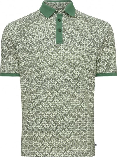 Tresanti CASERTA | Printed polo with roman III pattern Olive (TRPOIA034 - 905)