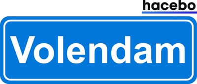 Hacebo - Plaatsnaam Sticker - 29x10 CM - Volendam sticker - Verkeersborden sticker - grappige cadeaus - Volendam