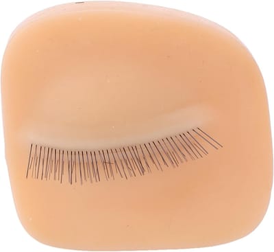 Realistische silicone vervangende oogleden voor wimperextensions, ideaal voor oefening en training met opbergtas, lichtgewicht en gemakkelijk mee te nemen voor poppen (linker oog)