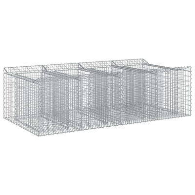 vidaXL - Gabion - verhoogd - bed - 2 - st - 200 - x - 100 - x - 60 - cm - Gegalvaniseerd - staal