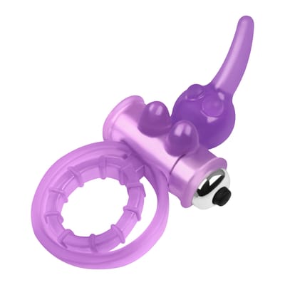 Penis- en testikelring met clitoris-stimulator, 3 ‑ 8 cm
