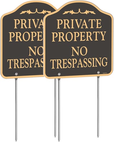 Geen Overtreding Bord - Waarschuwingsbord Eigendom - Bezoekers Weerhouden - Aluminium Weerbestendig - 30x30 Cm - Zwart