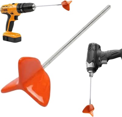 Lakmixer voor boormachine, herbruikbare roerder met antiaanbaklaag van 27 cm, mengkraan voor boormachine, knutselproject voor studio, kunst en bouw van beton, kunsthars, gemengd