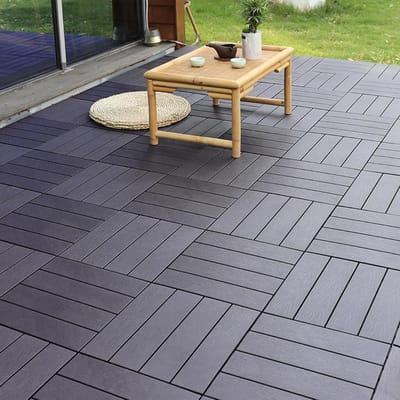 Terrastegels - Kliktegels Composiettegels - Buitenruimte Creëren - Snelle Afwatering - 30x30 cm - Antraciet