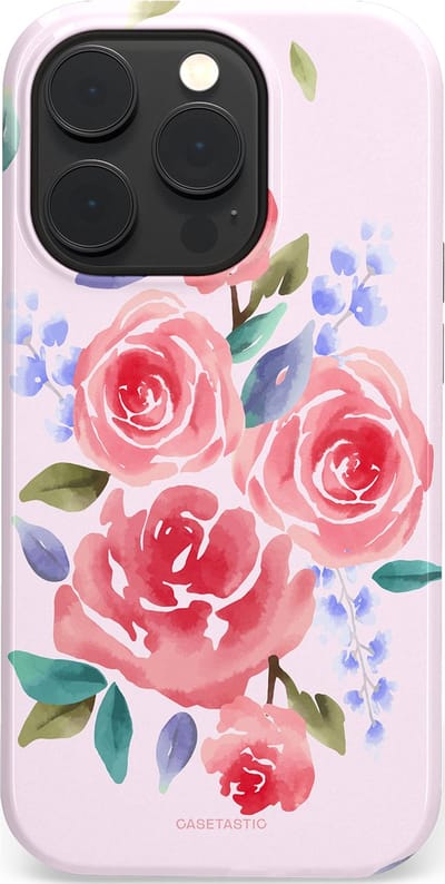 Casetastic hoesje geschikt voor Apple iPhone 14 Pro - MagSafe - Dubbellaagse bescherming - Aquarel pracht - Fashion Case - Lichtroze Lavendel