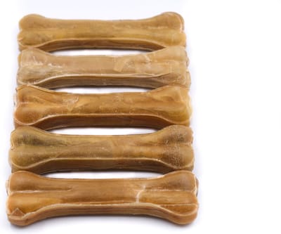 Landman Geperste Kauwbotten (5st) - 14cm - Hondensnacks - Kauwsnacks - Hondenbot - Kauwbot