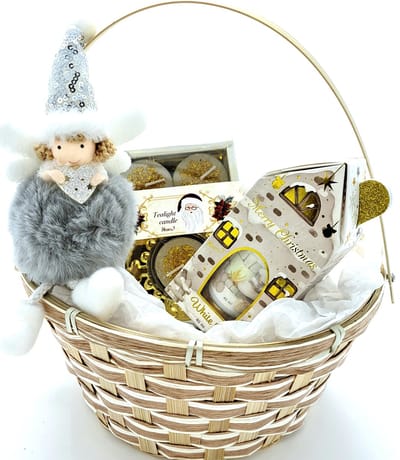 Kerstcadeauset-Luxe kerst cadeau vrouw, vriendin, moeder-Handcrème kerst-Engel decoratie- Kerst theelichtje-kerstgeschenk
