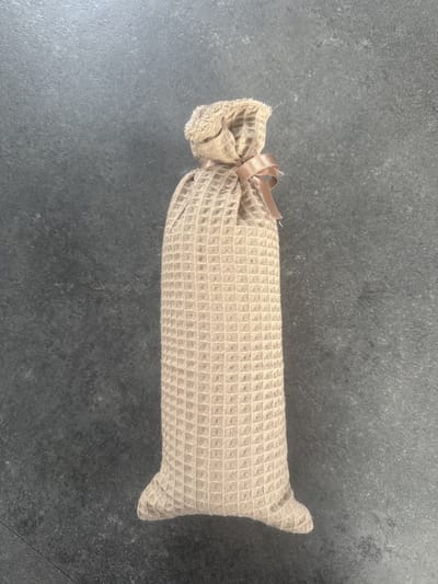 Handgemaakte Kruikenzak | Wafelstof Beige | Oeke-Tex katoen |
